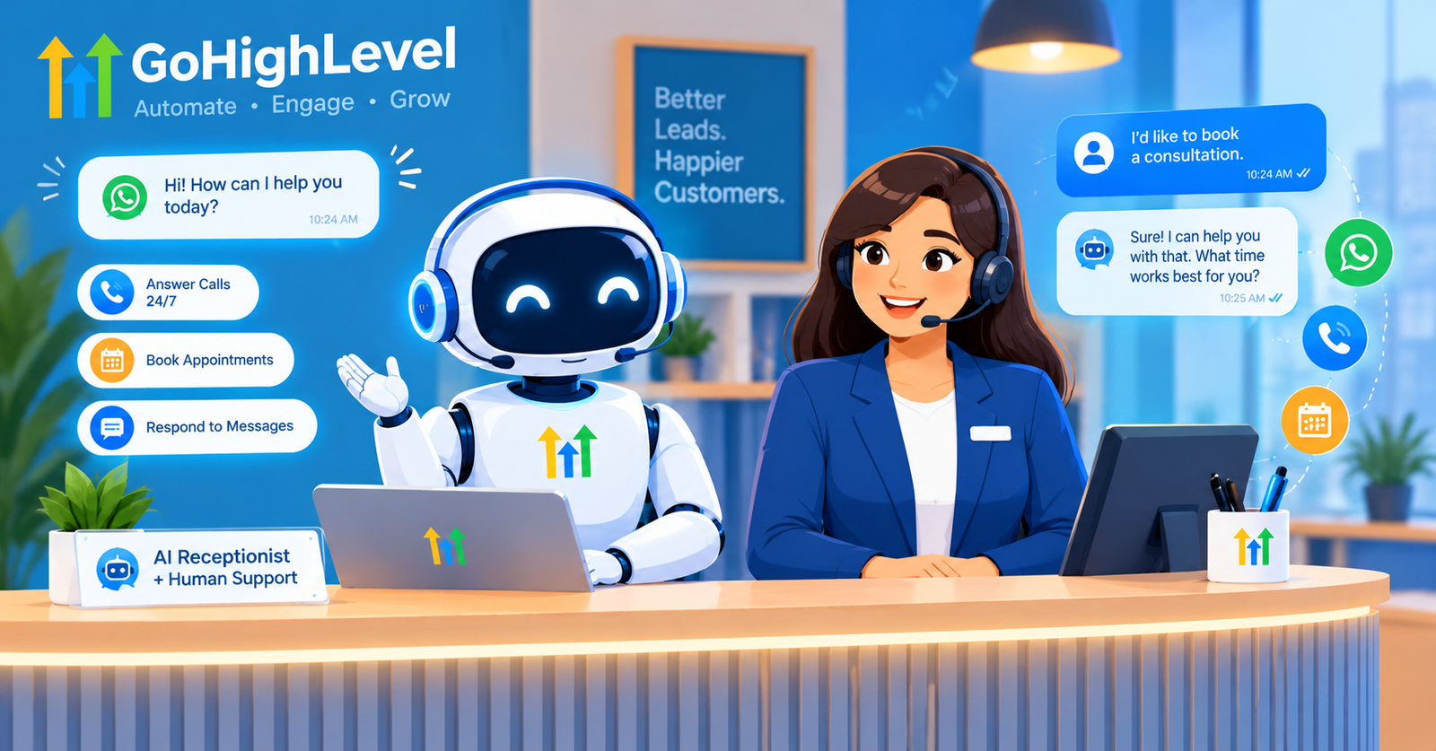 gohighlevel ai employee, ghl ai automation, gohighlevel ai features, ai for business, ai receptionist